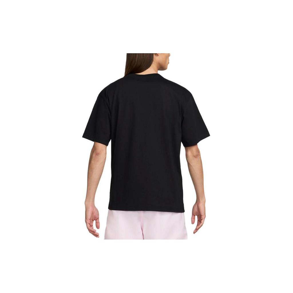 Nike Embroidered Logo Crew Neck Loose Short Sleeve T-Shirt Men Tops Black FV0376-010