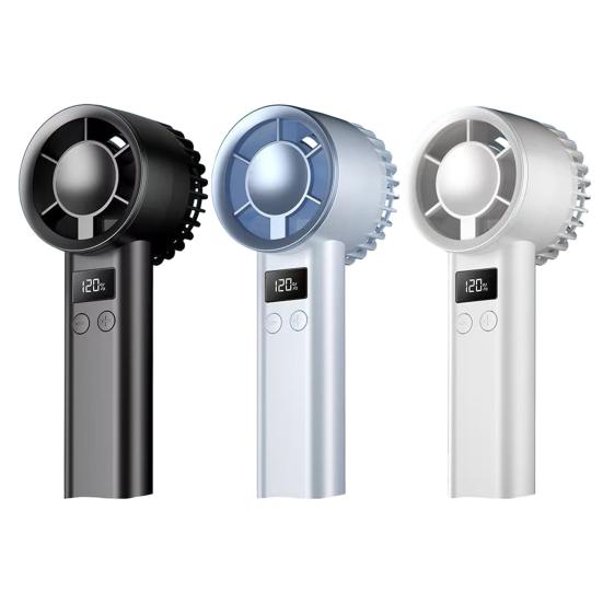 Ventilador de Mano Mini de 120 Velocidades Pantalla LCD Recargable por USB Ventilador de Refrigeración por Hielo Ventilador Personal Pequeño Portátil para Viajes de Verano al Aire Libre