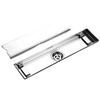 Customizable 4 Inch Stainless Steel SUS304 Concealed Invisible Tile Insert for Hotel Use-Long Linear Floor Drain for Bathroom