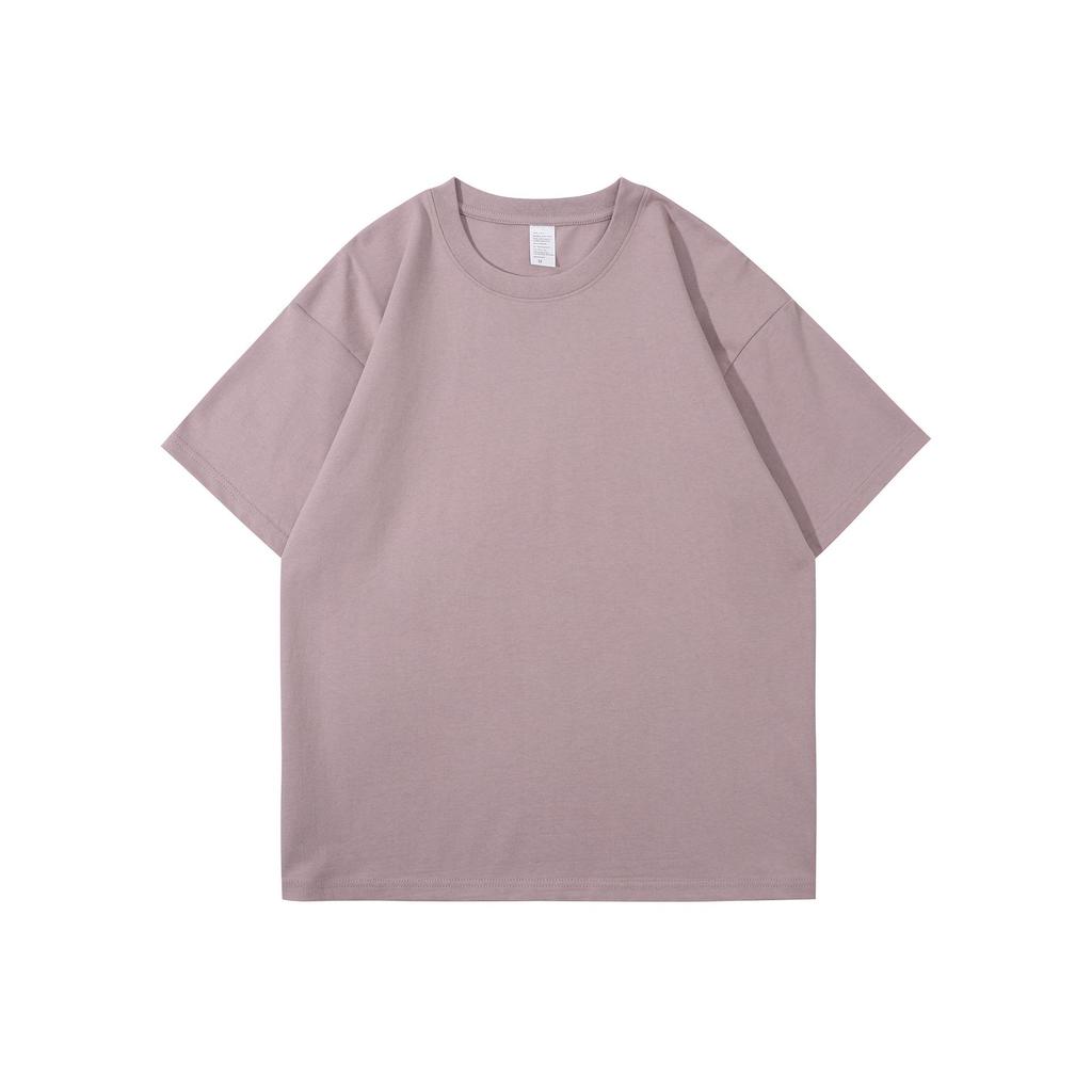 260g Heavy Combed Cotton Drop Shoulder Short-Sleeve T-Shirt for Men & Women - Summer Loose Fit Solid Color