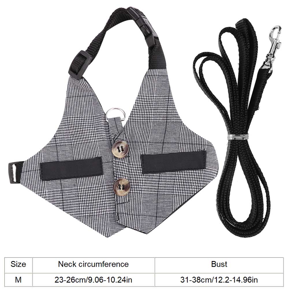 Miękkie, oddychające szelki dla królika ze smyczą w stylu Gentlemanly (M)