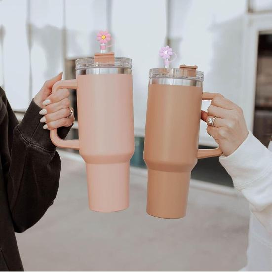 10mm Straw Cover, 6pcs Straw Covers Cap for Stanley Cup 40 oz 30 oz Food Grade Silicone Cute Large Cloud Flower Straw Topper Tips Cover Protector