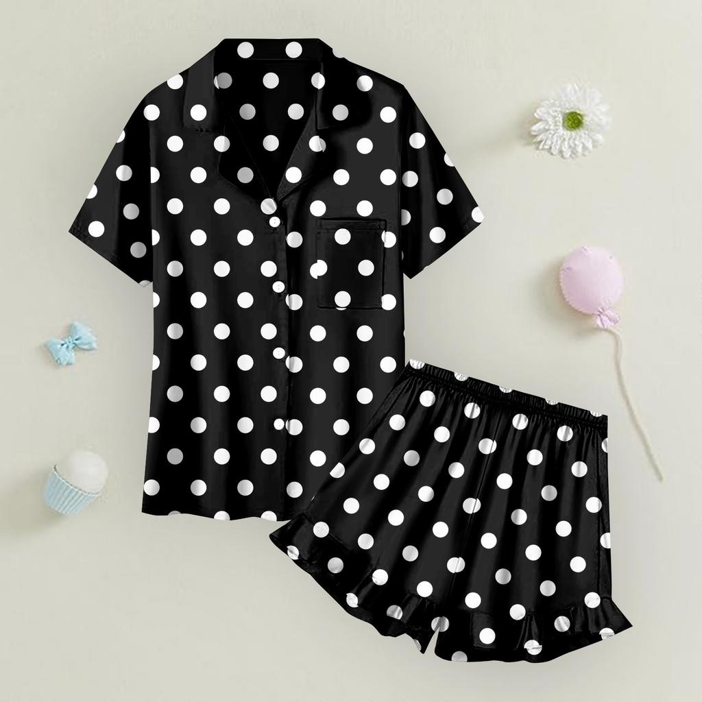 Barneklær Hjemmeklær Pyjamassett Kortarmet Topp Shorts Todelt Sett Yttertøy Lek Cardigan Klær