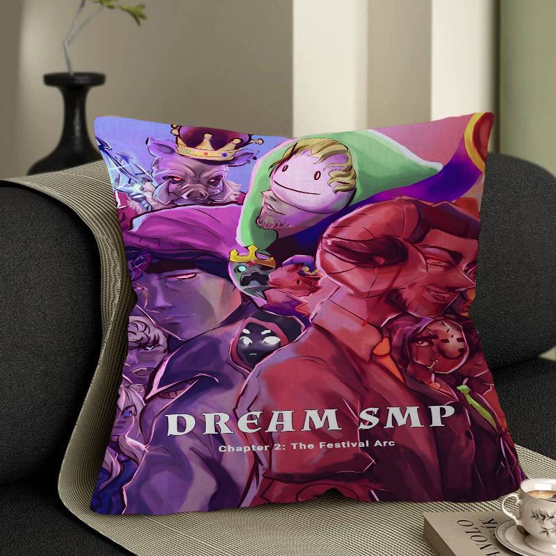Dream Smp Japanese Anime Cushion Cover Pillowcase Upholstery Sofa Throw Pillow Home Decor Pillowcas
