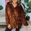 2023 Stylish Comfortable Casual Pleated Velvet Shirt