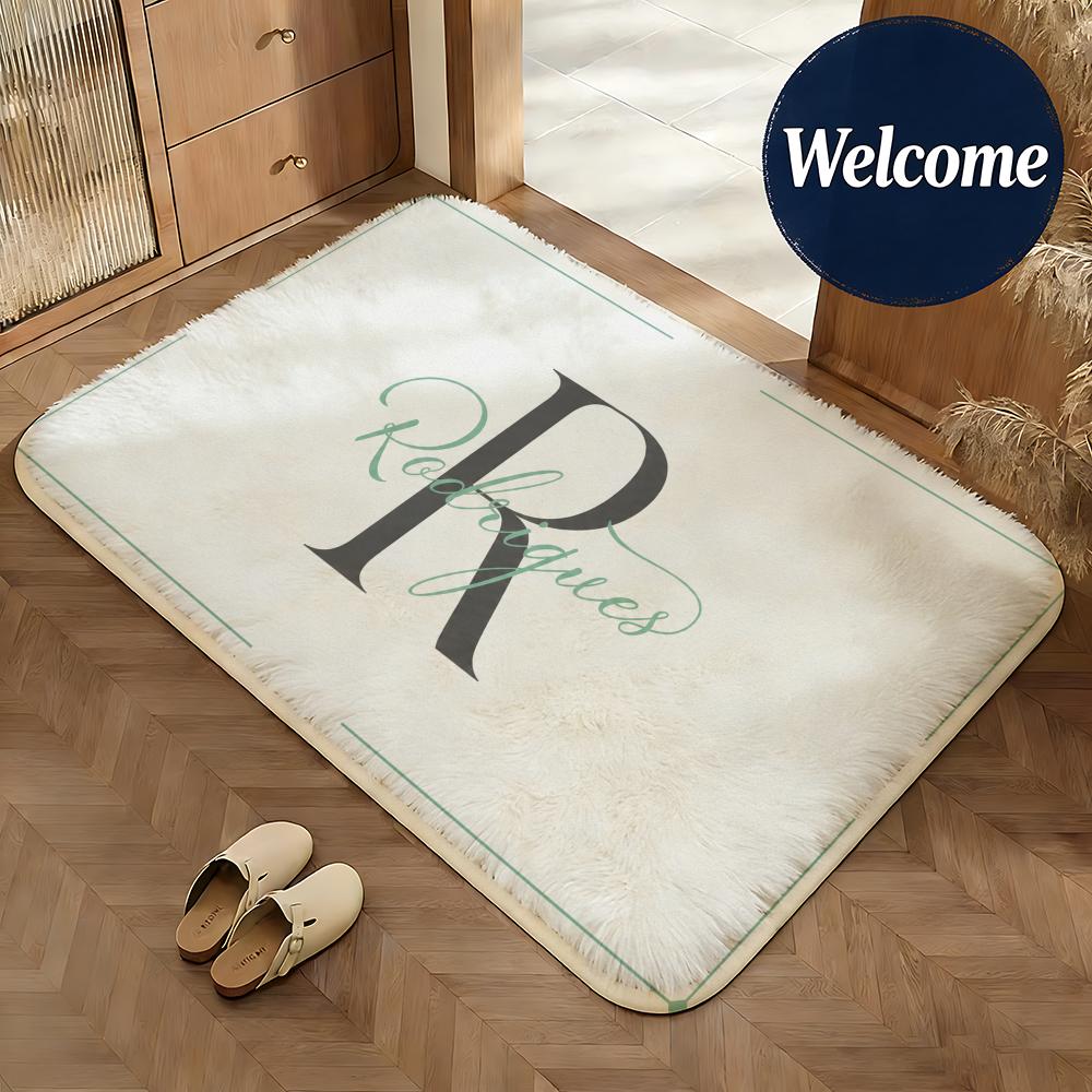 Family Initial Floor Mat Non-Slip Absorbent Doormat Bathroom Bedroom Home Decor Rug