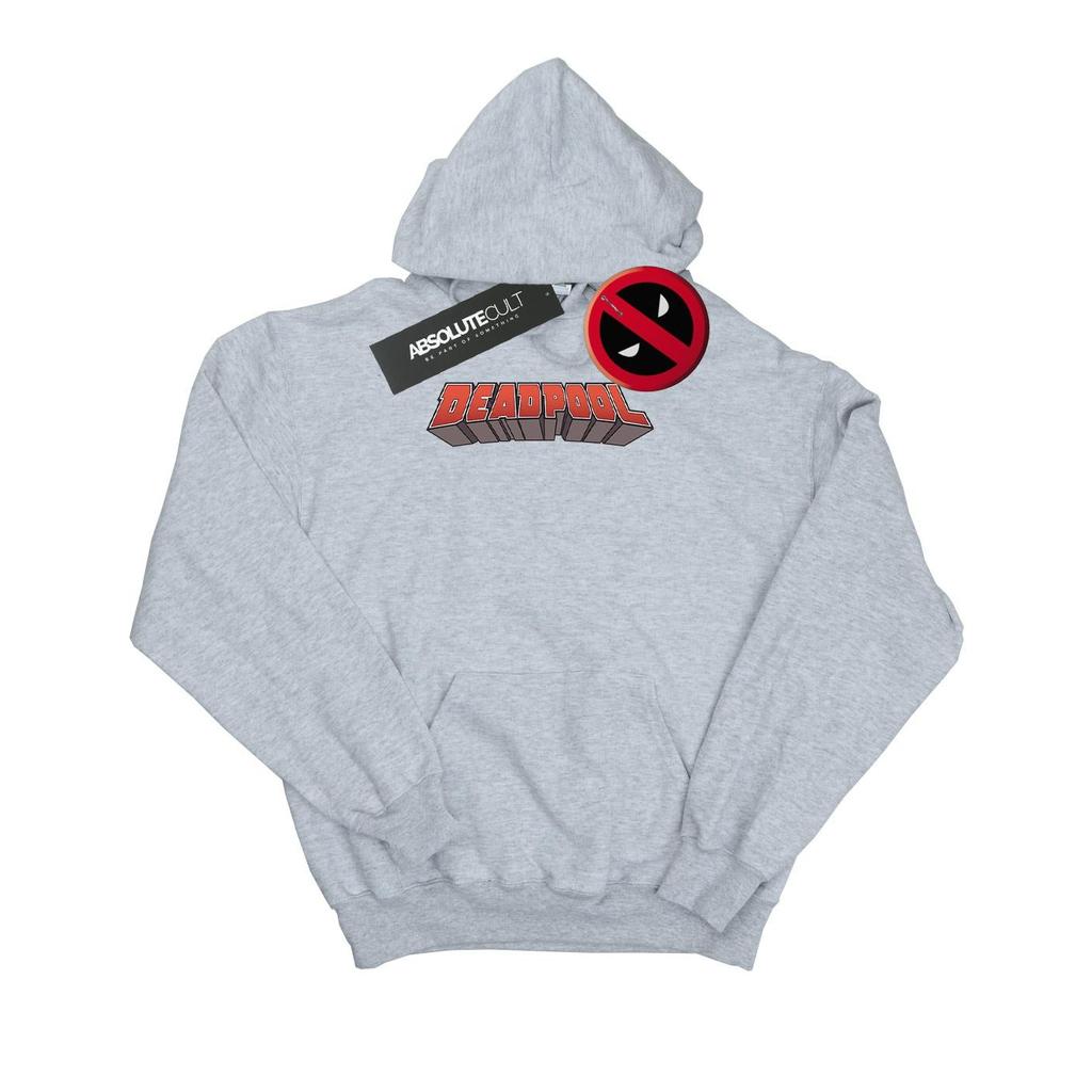 Marvel Mens Deadpool Text Logo Hoodie