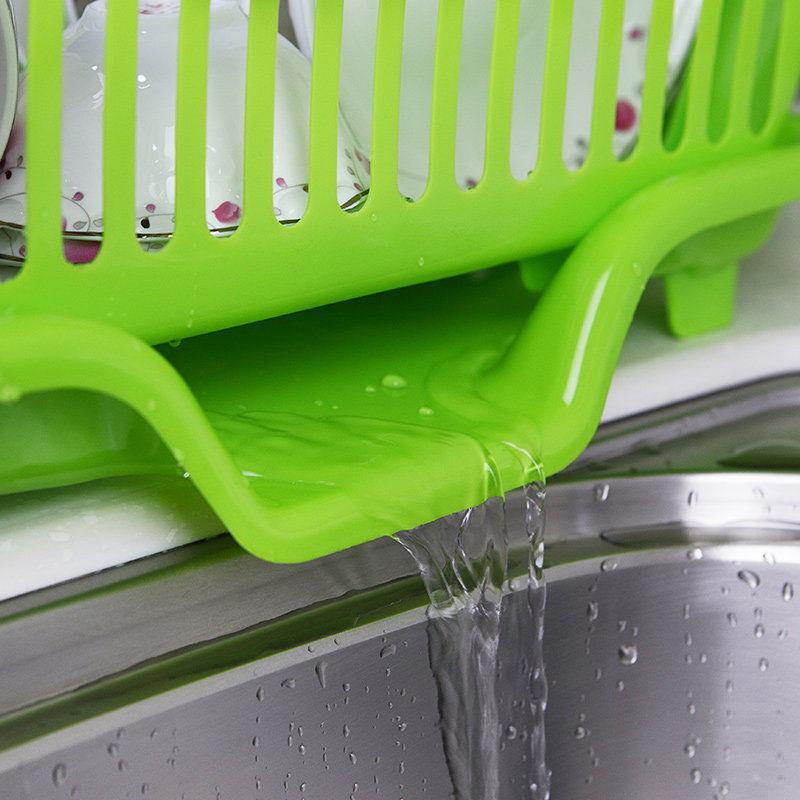 Kitchen Drainage Rack With Drainer Board Countertop Utensils Plates Chopsticks Bowls Spoons Storage Dish Drying Rack