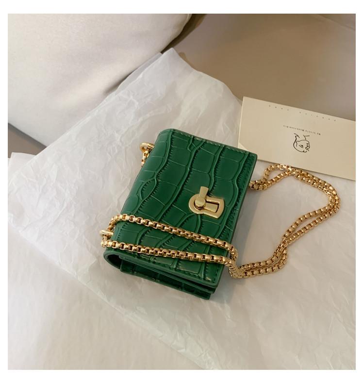 Trendy Mini Chain Shoulder Bag For Women Stylish Simple Pu Square Handbag In White Red Green Black And Brown