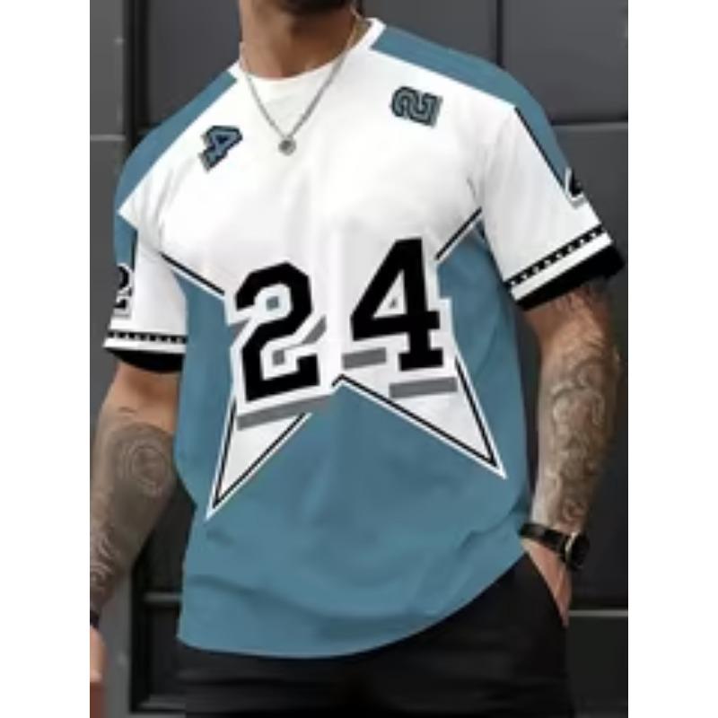 

3D digital printed men’s short-sleeved size 24, jersey style 6XL