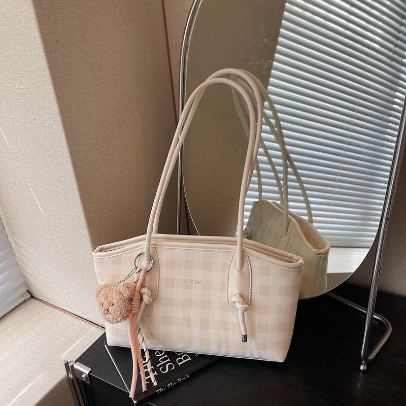 Summer Chessboard Gotote Bag Women's New Large Capacity Casual Versatile Shoulder Underarm Bag