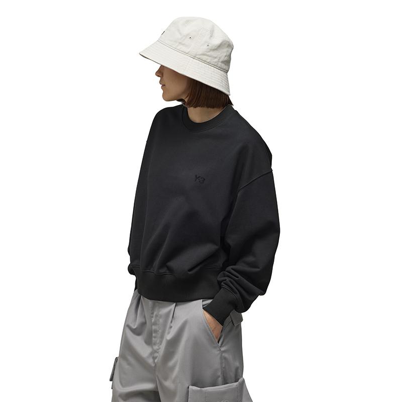 Y-3 Ft Crew Sweat Solid Color Round Neck Pullover Sweatshirt Women Sweatshirt Black 50-IV5567