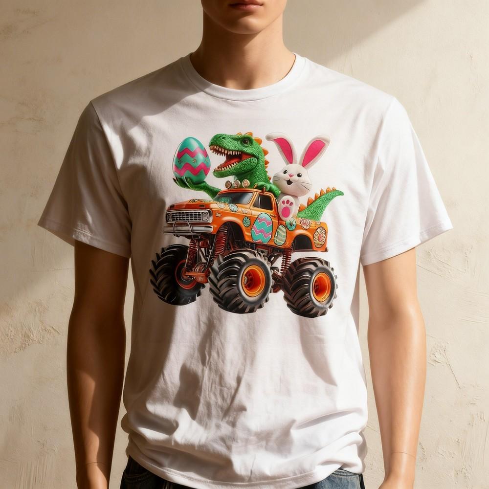 Bunny Trex Easter Monster Truck Dino Funny Boys Kids Cute TShirt Unisex T-Shirt L