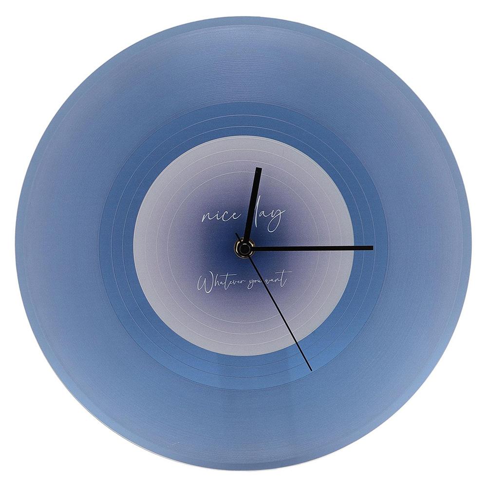 

12 inch Music Record Wall Art Clock Translucent Silent Round Clocks Home Decor (No Battery) B