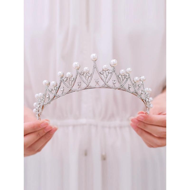 

Классическая французская основная пряжа жемчужная корона свадебный головной убор невесты корона высокого класса корона для детских выступлений аксессуары для волос для женщин