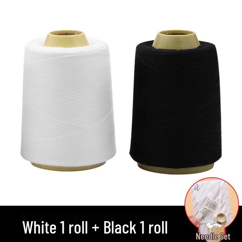 Quilting Needle & 3-Ply Extra Thick Cotton Thread Ball for Handmade Sewing & Mending - White, Large Roll