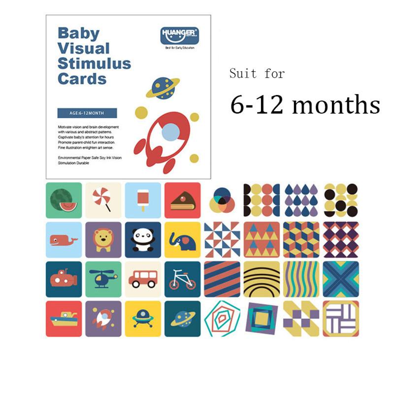 Montessori Baby Visual Stimulation Card Toy Black and White Flash Cards High Contrast Visual Stimulation Learning Toys for Baby