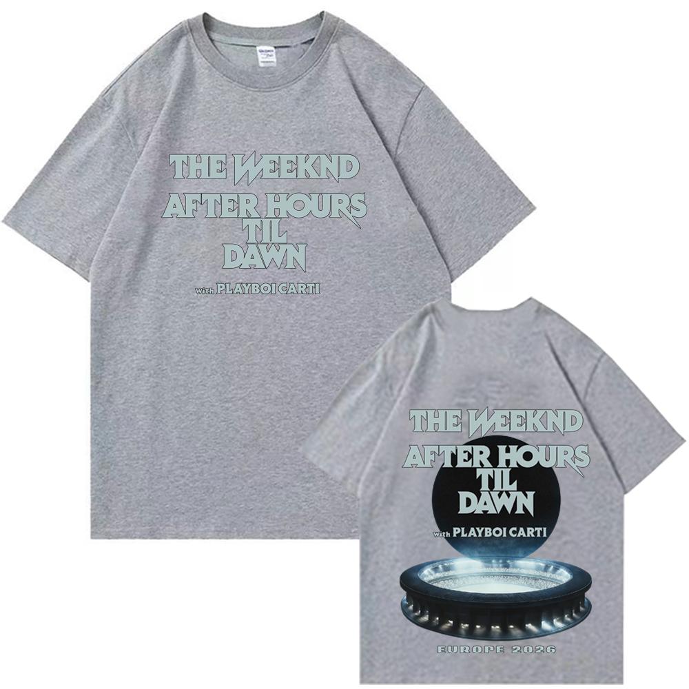 New THE WEEKND After Hours Til Dawn Europe Tour High Quality Casual Tshirt Harajuku Short Sleeve Oneck Cotton Shirt Gift