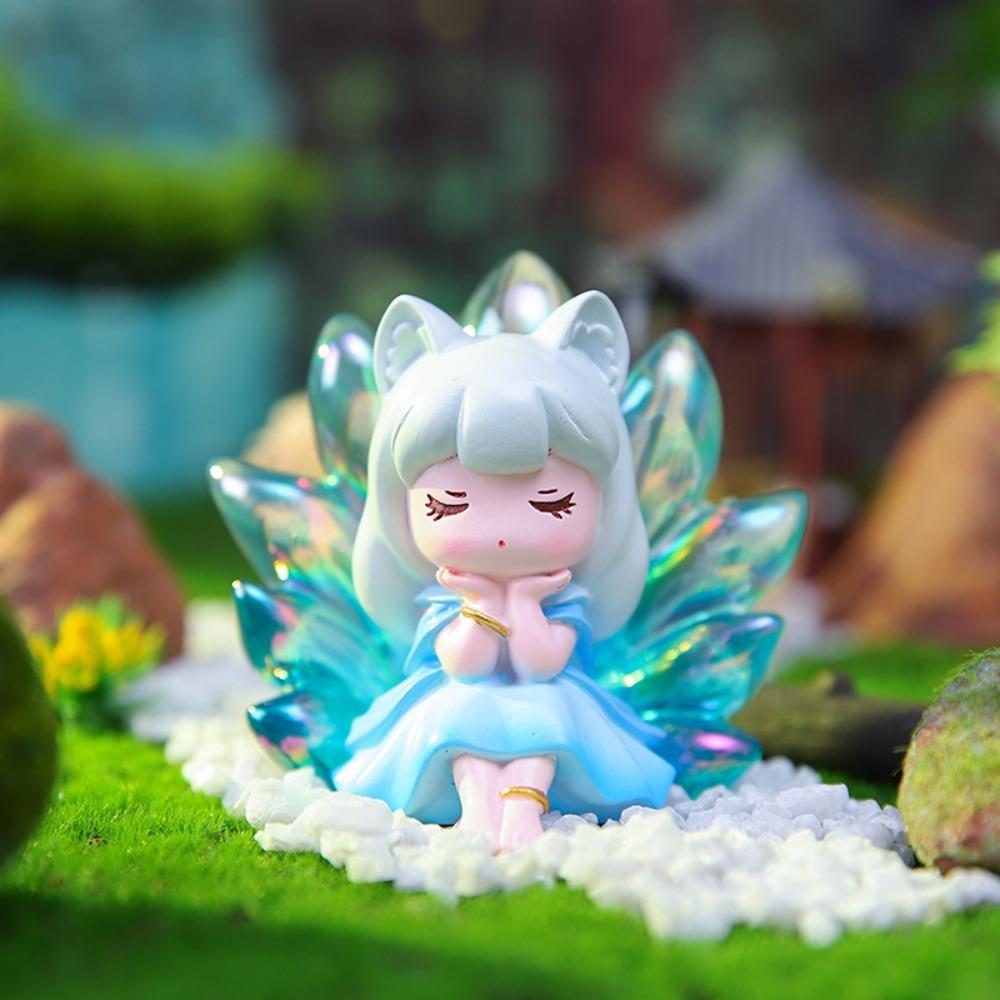 Colorful Bunny Series Model Toy Cartoon Ancient Costume Girl Doll  Desktop Ornament