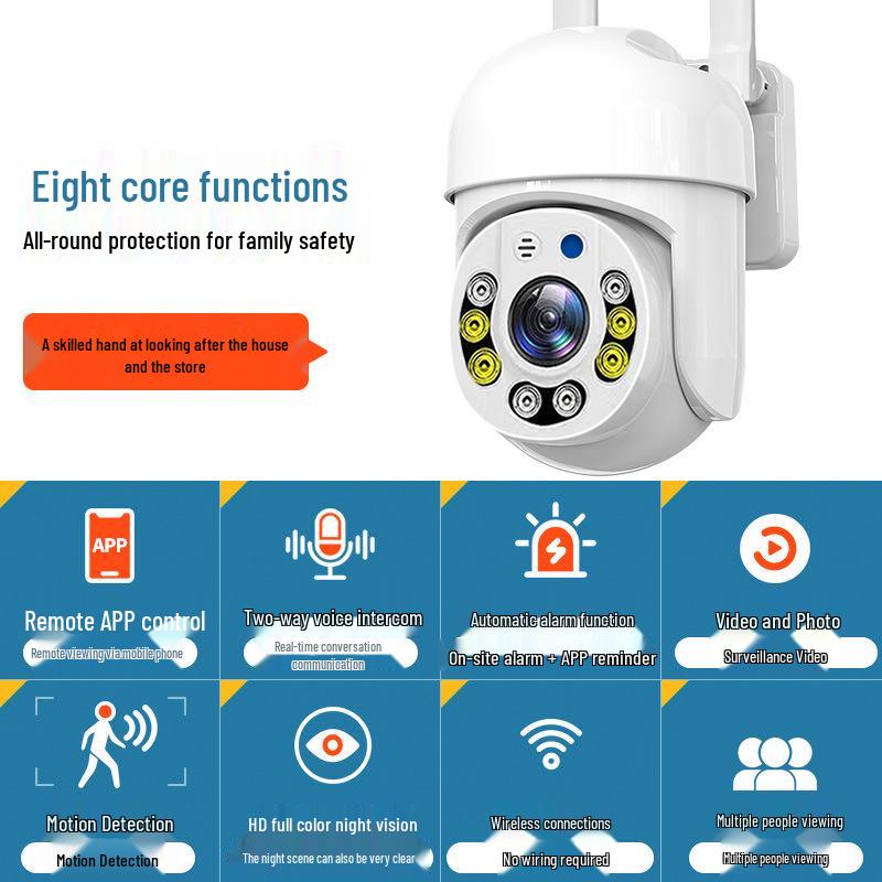 8MP Graffiti Outdoor WiFi Camera with Dual Light Night Vision - TUYA Compatible High-Demand Model