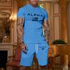 Men's Printed Plus Size Loose Short-Sleeve And Shorts Set Casual Short-Sleeve And Shorts Set