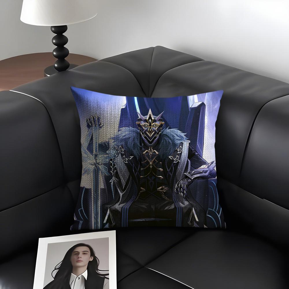 

CCapitano GenshinN Game Cushion Cover Natural Linen Organic Fabric DoubleSided Printing Sofa Home Decor Gift Pillow Case 30x30cm