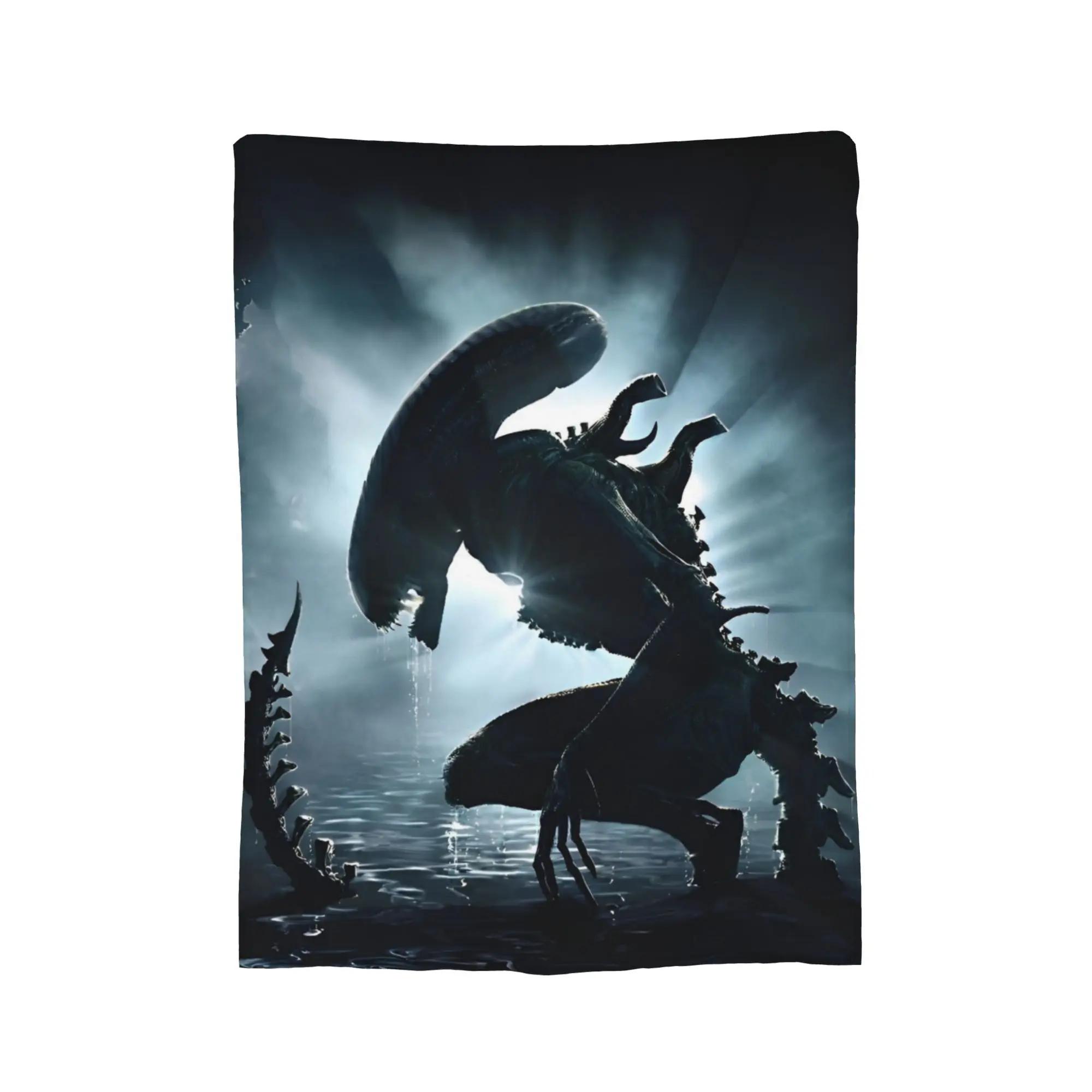 Плед из фланели с изображением ксеноморфа из фильма «Чужой» Новинка Мягкие пледы для покрывала Весна Осень 40x50in