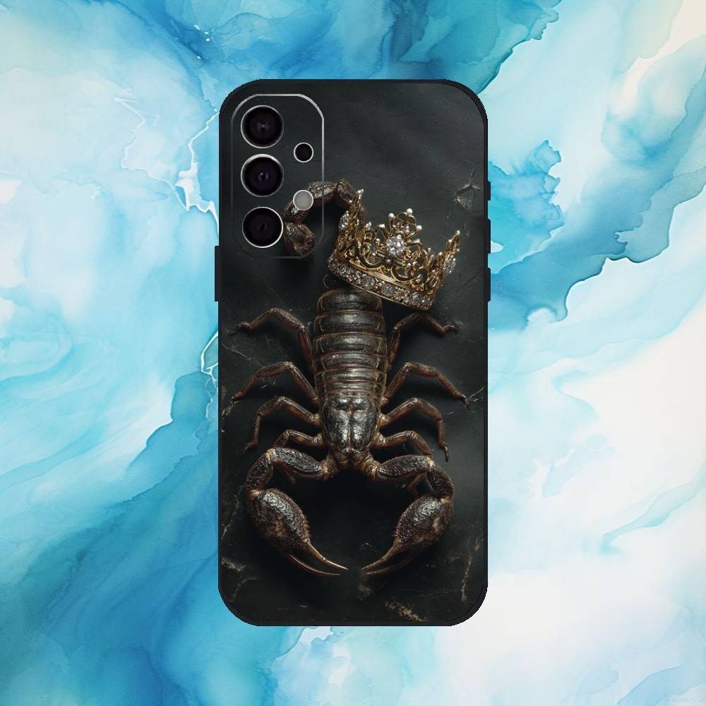 Cool Art Animal Scorpion Phone Case For Samsung S 25,24,23,22,30,21,10,9,Ultra,Plus,Lite,FE,4,5 G Soft Black Case