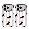 Sausage dog striped pattern 2-in-1 phone case suitable for iPhone 17 16 15 14 13 12 11 Pro/Max/Plus anti drop and shockproof