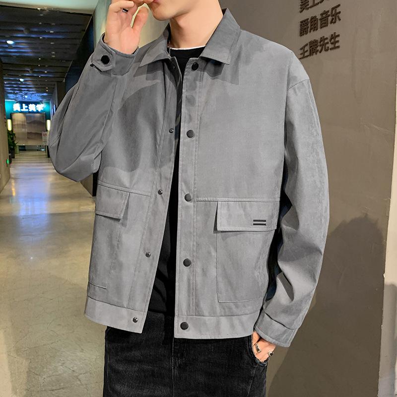

Модная брендовая рабочая куртка мужская новая корейская свободная куртка с лацканами для молодых мужчин весна-осень модная повседневная куртка 4XL