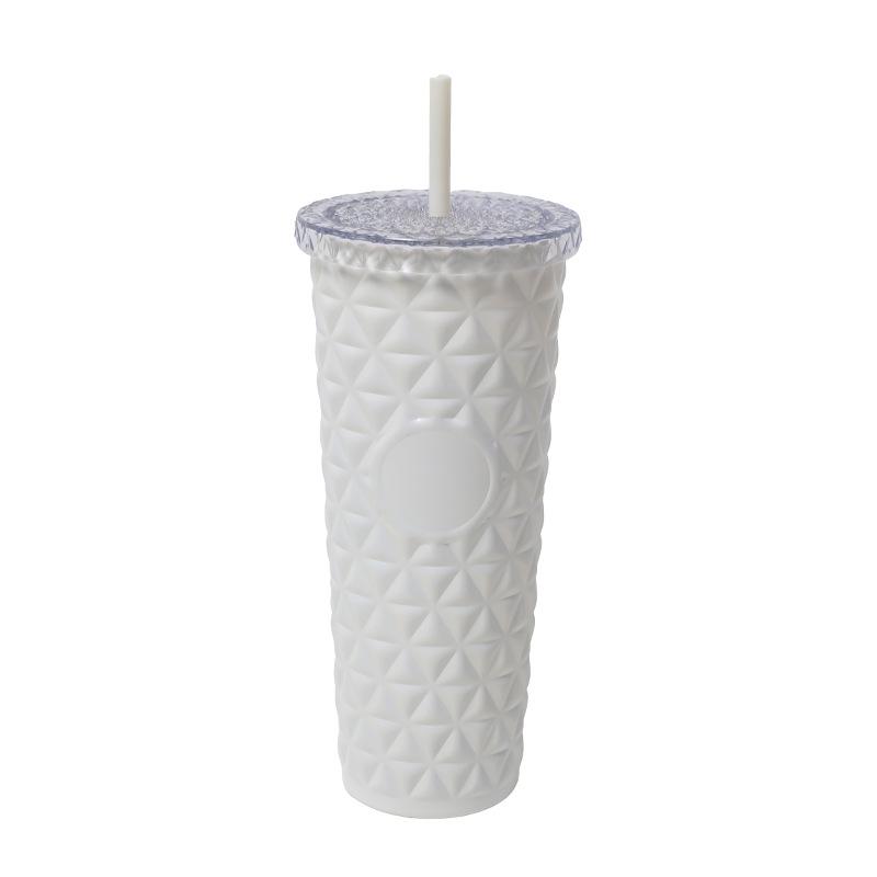

304 Stainless Steel Straw Cup High Value Women S Water Cup Gift Style Easy To Keep Warm And Cold Cup 850ml белый