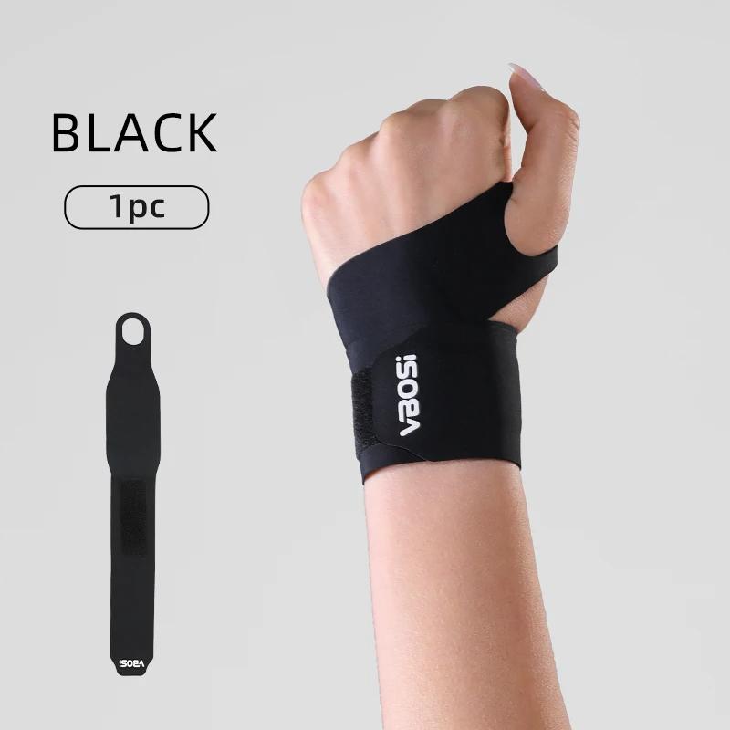VBOSI Adjustable Elastic Compression Wrist Brace Skin-friendly Wrist Support for Carpal Tunnel, Sports Sprain & Pain Relief чёрный
