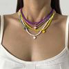 Bohemia Chokers Necklaces Women Arcylic Beads Jewelry Necklace Heart Decoration