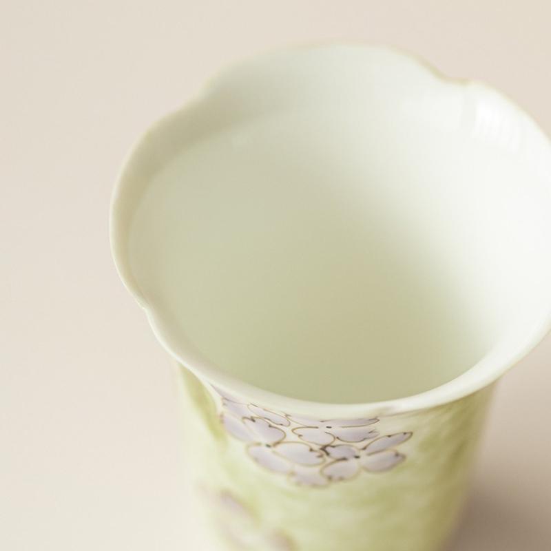 Hand-painted Hydrangea Tea Cup Household Ceramic Kung Fu Tea Set Chinese Master Cup Coaster Teaware Drinkware Kitchen Supplies