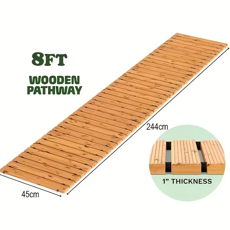 

8 футов Устойчивая к погодным условиям Деревянная Садовая Дорожка для Свадебной Вечеринки Патио Декоративная Рулонная Брусчатка Подходит для Заднего Двора Снаружи