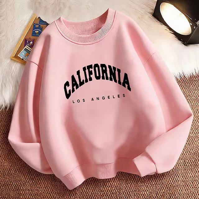 California LA Letter Sportswear Kids Crew Neck Hoodie - Casual Fashion Pullover for Boys
