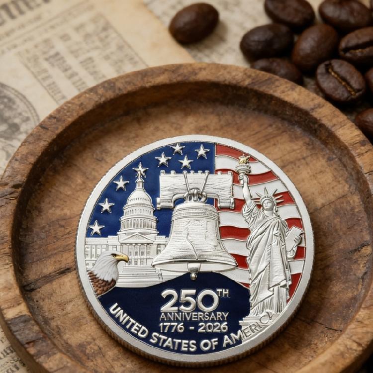 Hochwertige Souvenir-Münze zur 250-Jahr-Feier der Amerikanischen Unabhängigkeit für Geschichtsliebhaber