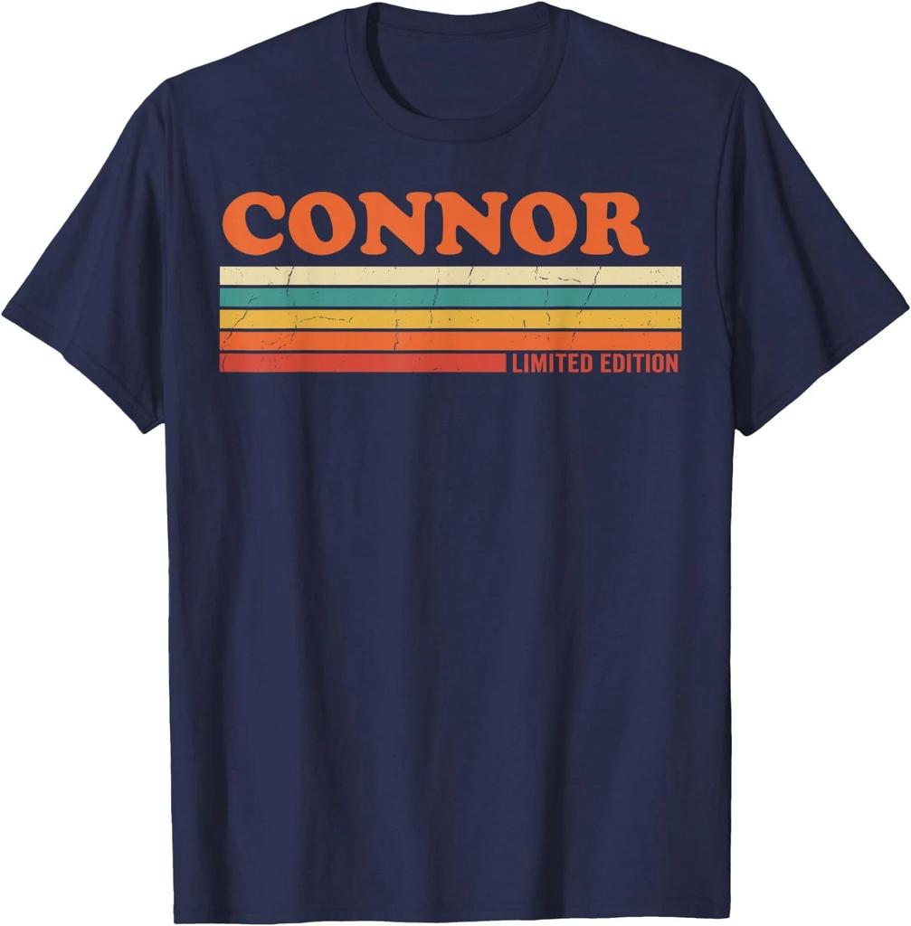 Connor Retro Personalized First Name Vintage Stripes T-Shirt