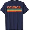 Connor Retro Personalized First Name Vintage Stripes T-Shirt