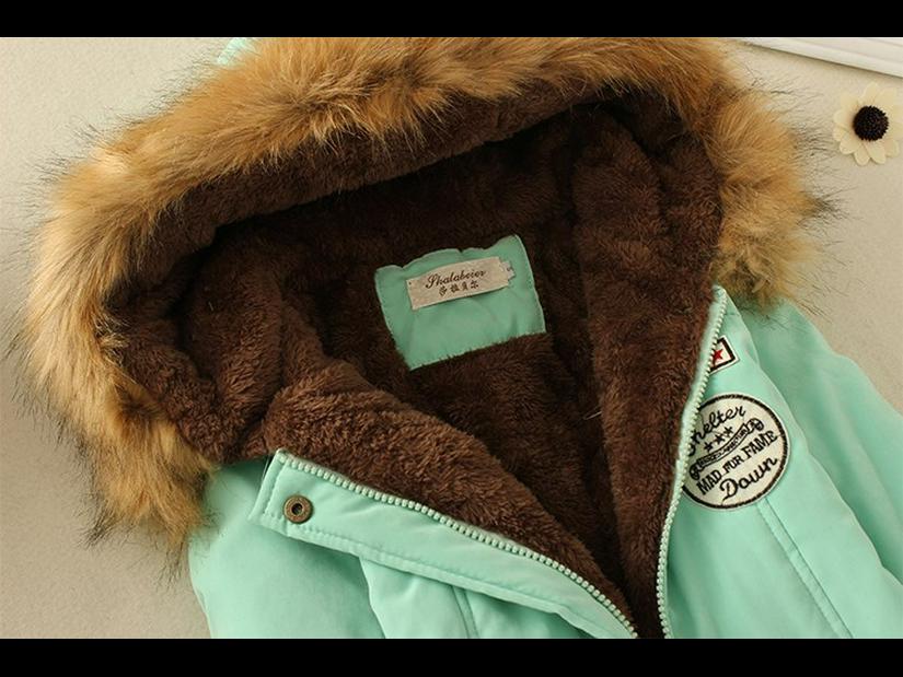 2024 Autumn/Winter Korean Style Slim Waist Hooded Military Cotton Coat for Women