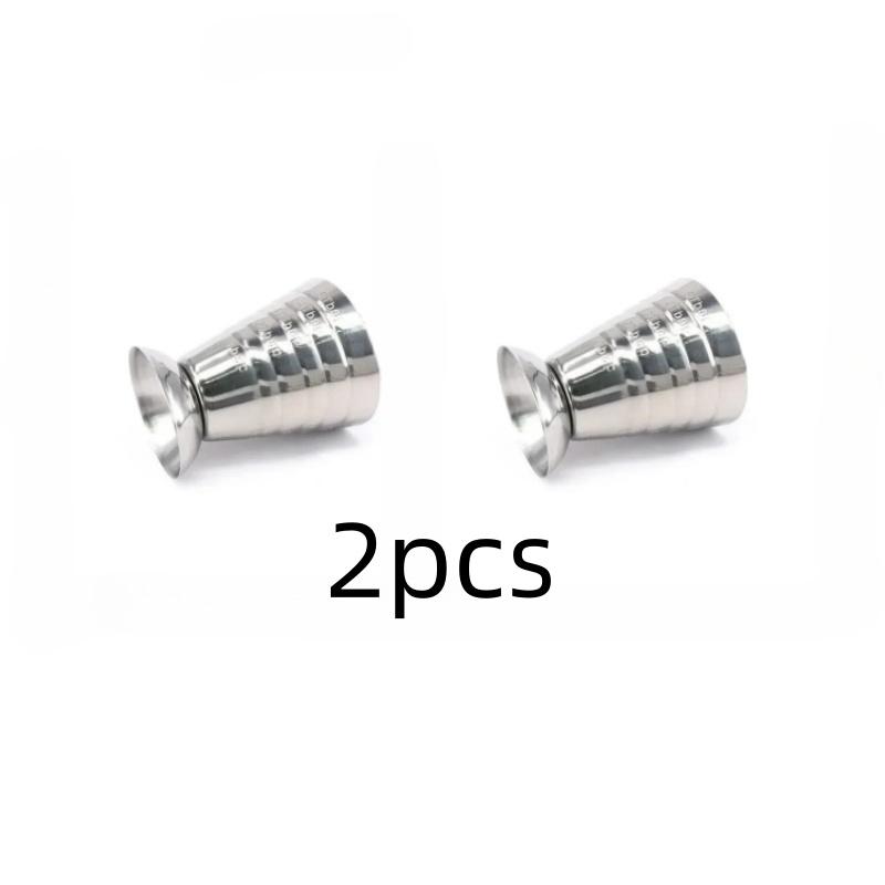 1/2Pcs Stainless Steel Metal Liquid Mixing Drink Measuring Cups With Scale Multifunctional Wine Glass for Home Bars & Restauran