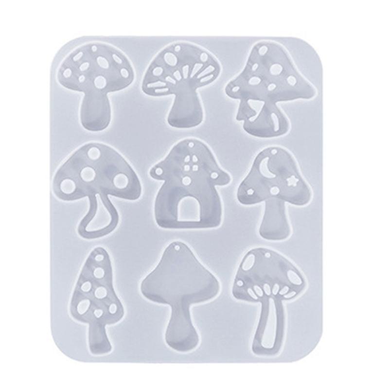 Crystal Resin Silicone Mold Geometric Mushroom Cloud Shaped Pendant Molds for Earrings Listing Ornament Making Charm DIY