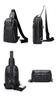 Whatna Cowhide Leather Crossbody Genuine Black Leather Cowhide Crocodile-Embossed Bag, One-Shoulder Bag, Men's, Leather, Thick, (KX5010-Black Leather)