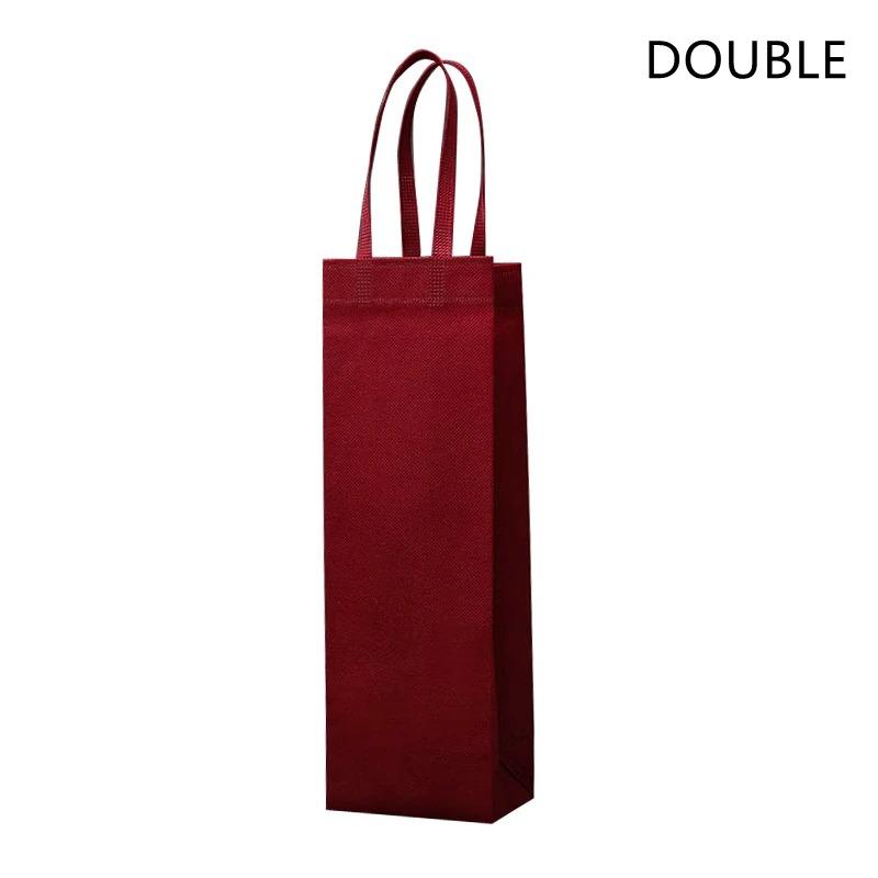 30pcs Nonwovens Champagne Beer Waterproof Gift Bag Color Single Double Bottle Red Wine Bottle Hand Handle Packaging Pouches