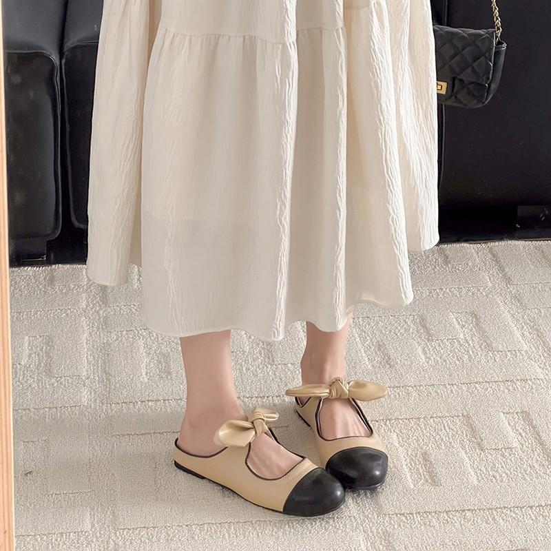 Fashion Designer Butterfly-knot Women Mules Slippers Fashion Shallow Slip On Slides Shoes Ladies Casual Outdoor Soft Sole Sandalias