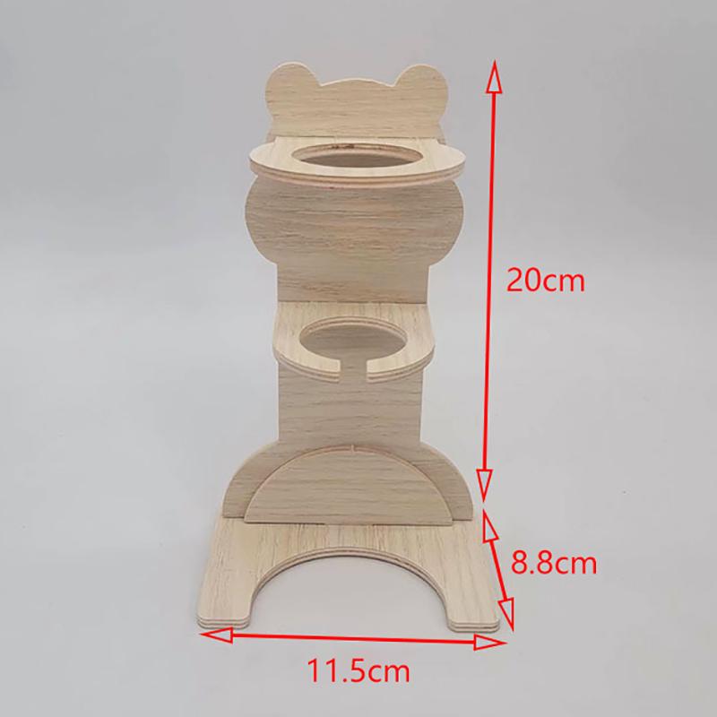 2er Set Hamsterkugel Wasserflaschenhalter Vertikaler Wasserflaschenhalter Massivholzhalterung Blumenzweig Maus Wasserspender