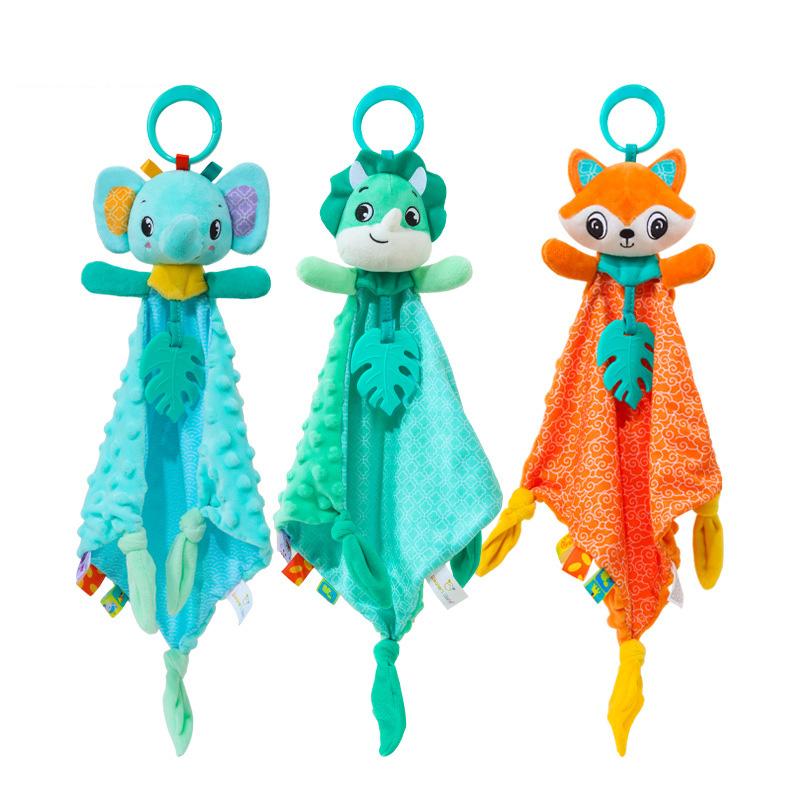 Baby Security Blanket Plush Toy Fox Elephant Dinosaur Soft Lovey Baby Gifts for Newborn Toddler Snuggle Plush Baby Toys