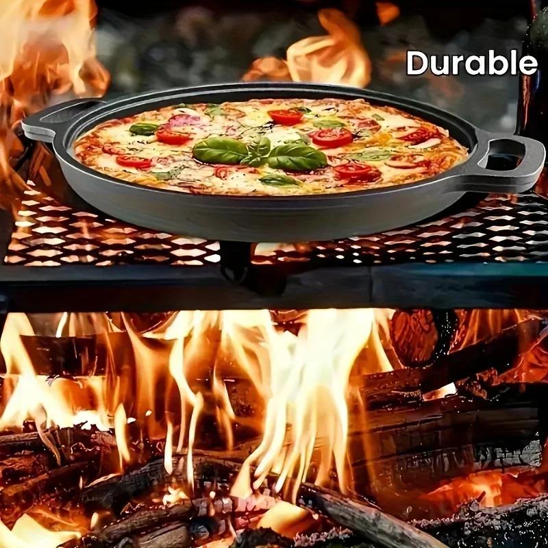New Multi-Purpose Cast Iron Frying Pan Non-Stick Skillet for Stove Outdoor Cooking Lightweight Round Griddle for Home Kitchen