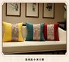 Summer Cotton Sofa Pillowslip Peony Flower Embroidery Living Room Pillowcase Soft Washable Wear-resistant Lumbar Support Cover