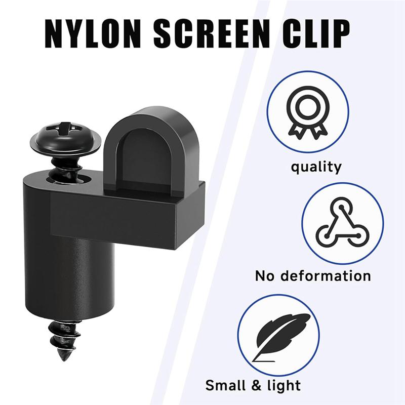 A84E-For Fastens Winter Window Screens 3/8 In Nylon Window Screen Clip With Screws Offset Window Clips